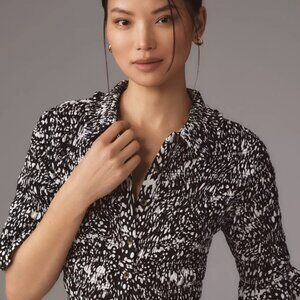 Maeve Black and White Patterned Top